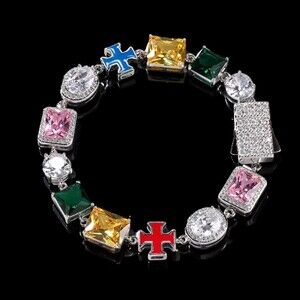Multi Coloured Cross Charm Bracelet 8inch